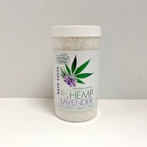 Natural Therapy Hemp Lavender Bath Salts NEW 37oz Jar Natural Ingredients